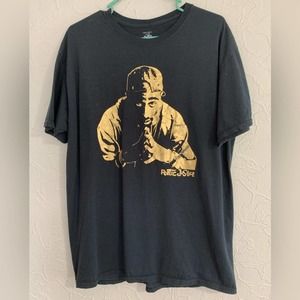 OFFICIAL TUPAC POETIC JUSTICE GOLD SHIMMER GRAPHIC TEE SHIRT SIZE LARGE